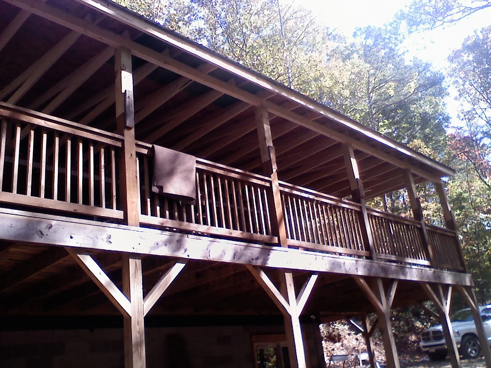 Timber framing under a new elevated porch and deck — Roof Leak Repair in Judsonia by Roofing Brothers